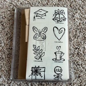 Stampin' Up! Black Line Mini Stamp Set with Heart, Butterfly & Floral Motifs